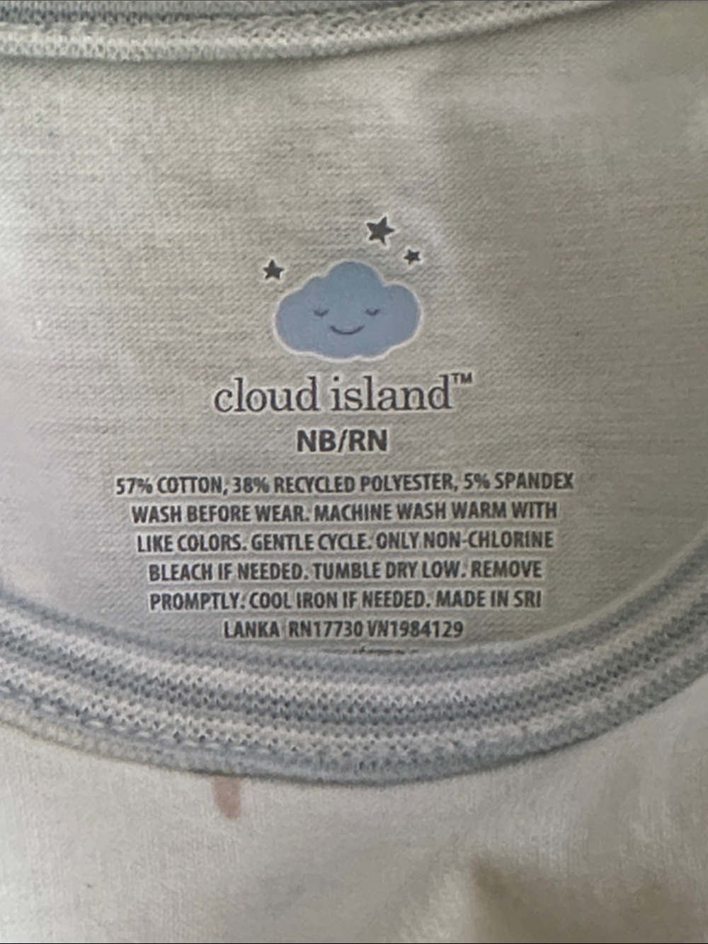 cloud island blue and gray baby onesie - Picture 2 of 3